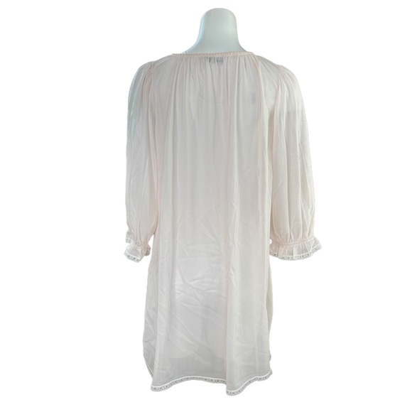 Miss Elaine Vintage ILGWU Pink Nylon Floral Embroidered Nightgown Small S - Picture 5 of 10